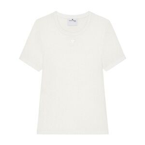 COURREGES Short Sleeve Mesh T-Shirt Women WHITE T-Shirts & Tops